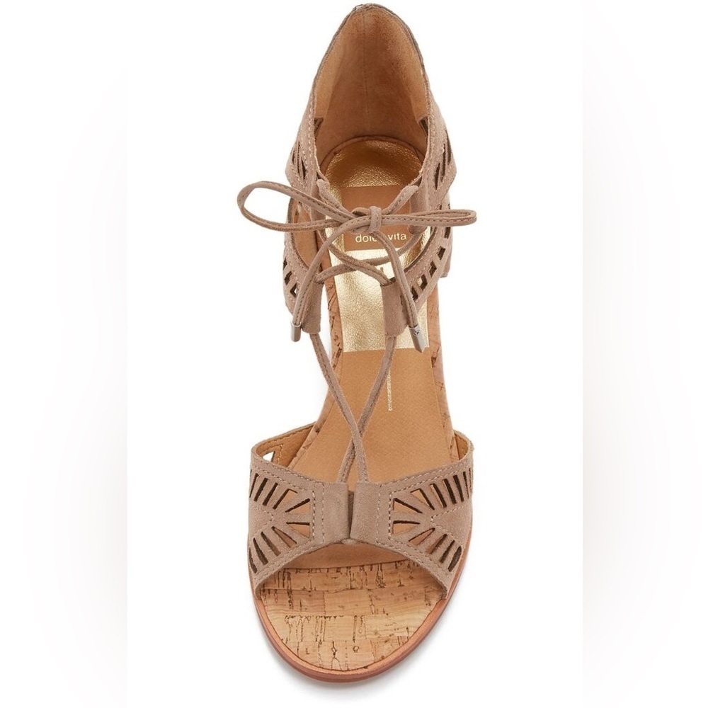 Dolce Vita Sandal Linsey Embossed Wedges Laser-Cut Design lace up sanda lsize 10